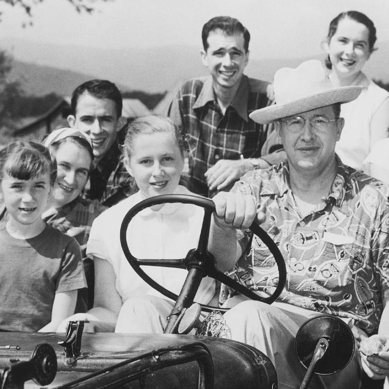 Ezra Taft Benson with his wife, Flora, and their six children